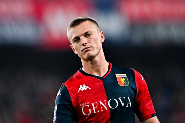 GENOA, ITALY - APRIL 29: Albert Gudmundsson of Genoa looks on during the Serie A TIM match between Genoa CFC and Cagliari at Stadio Luigi Ferraris on April 29, 2024 in Genoa, Italy. (Photo by Simone Arveda/Getty Images)