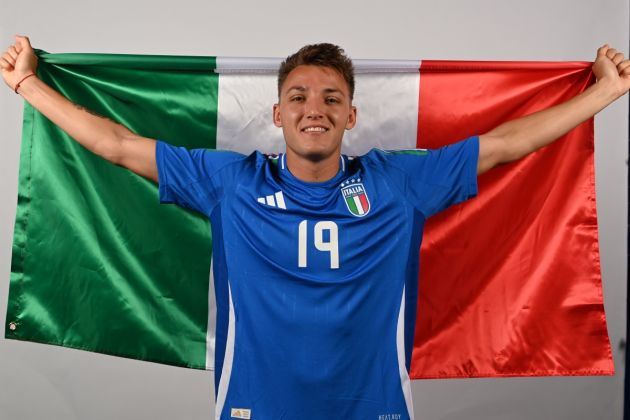 FLORENCE, ITALY - JUNE 08: Mateo Retegui of Italy poses for a portrait during the Italy portrait session ahead of the UEFA EURO 2024 Germany at Centro Tecnico Federale di Coverciano on June 08, 2024 in Florence, Italy. (Photo by Claudio Villa/Getty Images)