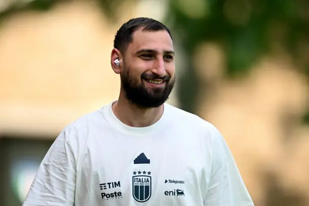 FLORENCE, ITALY - MAY 31: Gianluigi Donnarumma of Italy smiles at Centro Tecnico Federale di Coverciano on May 31, 2024 in Florence, Italy. (Photo by Claudio Villa/Getty Images)