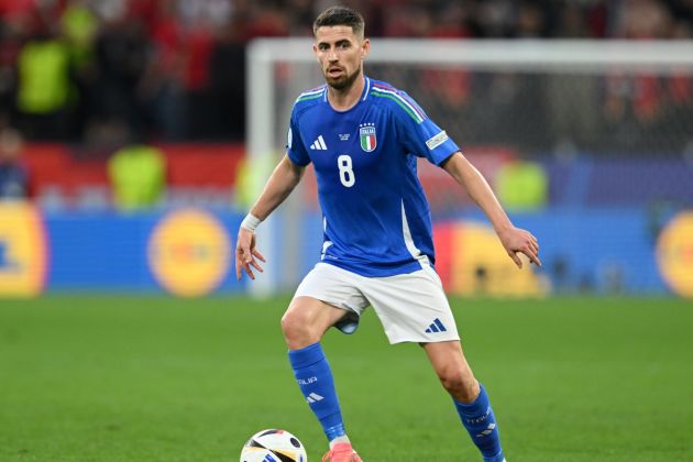 DORTMUND, GERMANY - JUNE 15: Jorginho of Italy in action during the UEFA EURO 2024 group stage match between Italy and Albania at Football Stadium Dortmund on June 15, 2024 in Dortmund, Germany. (Photo by Claudio Villa/Getty Images for FIGC)