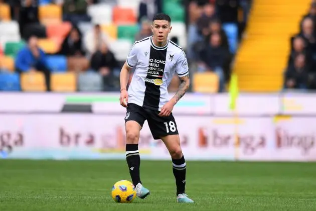 UDINE, ITALY - MARCH 02: West Ham target Nehuen Perez of Udinese Calcio in action during the Serie A TIM match between Udinese Calcio and US Salernitana - Serie A TIM at Dacia Arena on March 02, 2024 in Udine, Italy. (Photo by Alessandro Sabattini/Getty Images)