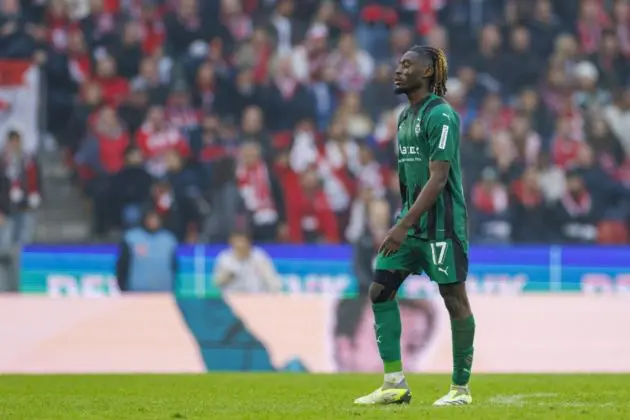 Milan target, Moenchengladbach's Manu Kone reacts during the German Bundesliga soccer match between 1.FC Koeln and Borussia Moenchengladbach in Cologne, Germany, 22 October 2023. EPA-EFE/CHRISTOPHER NEUNDORF CONDITIONS - ATTENTION: The DFL regulations prohibit any use of photographs as image sequences and/or quasi-video.