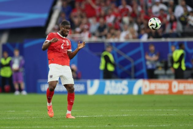 Kevin Danso of Austria in action during the UEFA EURO 2024 group D soccer match between Austria and France, in Duesseldorf, Germany, 17 June 2024. EPA-EFE/Leszek Szymanski POLAND OUT