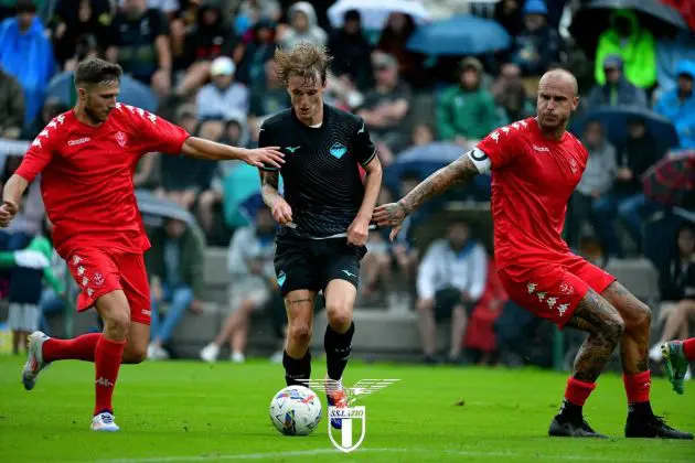 Nicolo Rovella in pre-season action for Lazio during their 1-1 friendly draw with Serie C side Triestina (July 21, 2024)