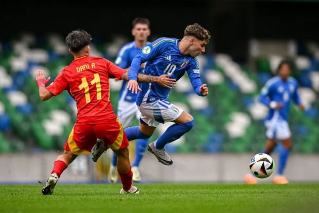 Italy U19 knocked out by Spain - semi-final of U19 European Championship at Windsor Park in Belfast (25 July, 2024)