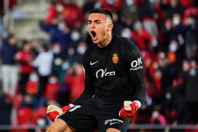 MALLORCA, SPAIN - JANUARY 15: Leo Roman of RCD Mallorca reacts after the final whistle during the round of 16 of the Copa del Rey match between RCD Mallorca and RCD Espanyol at Iberostar Stadium on January 15, 2022 in Mallorca, Spain. (Photo by Rafa Babot/Getty Images)