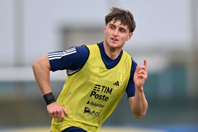 RIMINI, ITALY - MARCH 19:Lorenzo Colombo of Italy U21 during the Italy U21 Training Session on March 19, 2024 in Rimini, Italy. (Photo by Alessandro Sabattini/Getty Images)