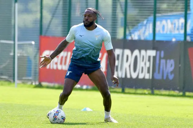 AURONZO DI CADORE, ITALY - JULY 15: Nuno Tavares of SS Lazio during the SS Lazio training session on July 15, 2024 in Auronzo di Cadore, Italy. (Photo by Marco Rosi - SS Lazio/Getty Images)