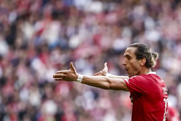 Lille's Turkish midfielder #12 Yusuf Yazici reacts during the French L1 football match between Lille (LOSC) and RC Strasbourg at the Pierre-Mauroy stadium in Villeneuve-d'Ascq, northern France on April 21, 2024. (Photo by Sameer Al-DOUMY / AFP) (Photo by SAMEER AL-DOUMY/AFP via Getty Images)