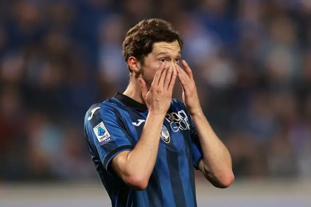 BERGAMO, ITALY - APRIL 15: Aleksey Miranchuk of Atalanta BC reacts during the Serie A TIM match between Atalanta BC and Hellas Verona FC at Gewiss Stadium on April 15, 2024 in Bergamo, Italy. (Photo by Jonathan Moscrop/Getty Images)