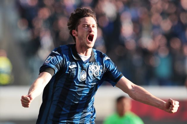 BERGAMO, ITALY - JANUARY 27: Aleksey Miranchuk of Atalanta BC celebrates after scoring their sides first goal during the Serie A TIM match between Atalanta BC and Udinese Calcio - Serie A TIM at Gewiss Stadium on January 27, 2024 in Bergamo, Italy. (Photo by Emilio Andreoli/Getty Images)