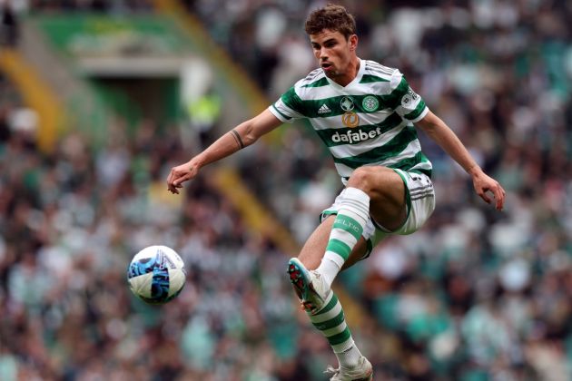 GLASGOW SCOTLAND - MAY 20: Atalanta target Matt O'Riley of Celtic controls the ball during the Celtic vs St Mirren Cinch Premiership match at Celtic Park on May 20, 2023 in Glasgow, Scotland. (Photo by Ian MacNicol/Getty Images)