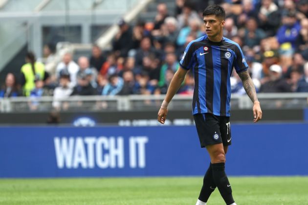 MILAN, ITALY - APRIL 30: Joaquin Correa of FC Internazionale looks on during the Serie A match between FC Internazionale and SS Lazio at Stadio Giuseppe Meazza on April 30, 2023 in Milan, Italy. (Photo by Marco Luzzani/Getty Images)