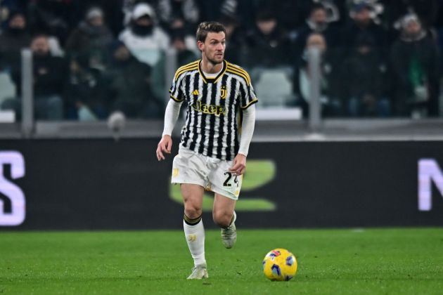 TURIN, ITALY - JANUARY 16: Daniele Rugani of Juventus in action during the Serie A TIM match between Juventus and US Sassuolo - Serie A TIM at on January 16, 2024 in Turin, Italy. (Photo by Alessandro Sabattini/Getty Images)