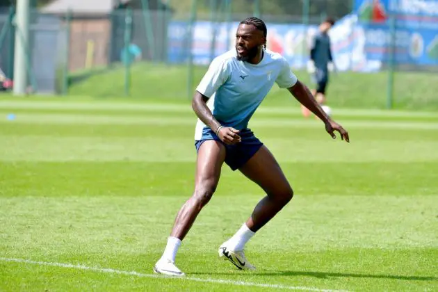 AURONZO DI CADORE, ITALY - JULY 15: Nuno Tavares of SS Lazio during the SS Lazio training session on July 15, 2024 in Auronzo di Cadore, Italy. (Photo by Marco Rosi - SS Lazio/Getty Images)