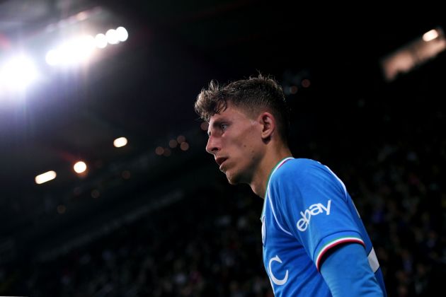 UDINE, ITALY - MAY 06: Jesper Lindstrøm of SSC Napoli looks on during the Serie A TIM match between Udinese Calcio and SSC Napoli at Dacia Arena on May 06, 2024 in Udine, Italy. (Photo by Alessandro Sabattini/Getty Images)