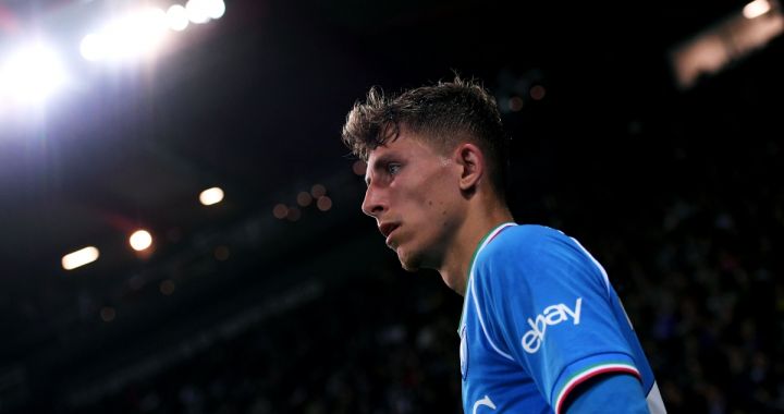 UDINE, ITALY - MAY 06: Jesper Lindstrøm of SSC Napoli looks on during the Serie A TIM match between Udinese Calcio and SSC Napoli at Dacia Arena on May 06, 2024 in Udine, Italy. (Photo by Alessandro Sabattini/Getty Images)