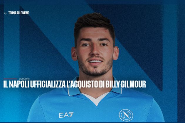 Billy Gilmour Napoli announcement