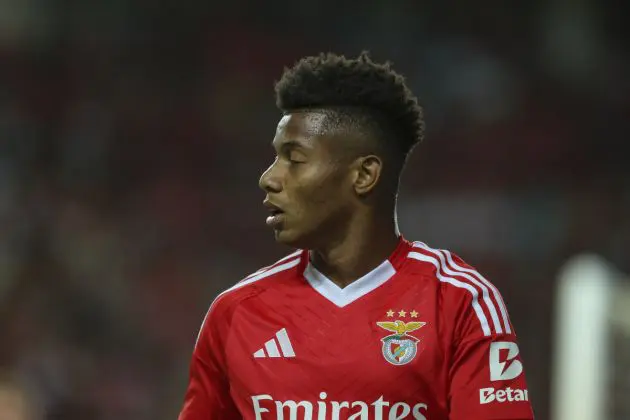 FARO, PORTUGAL - AUGUST 2: David Neres of SL Benfica during the pre-season friendly match between Benfica and Fulham at Estadio Algarve on August 2, 2024 in Faro, Portugal. (Photo by Carlos Rodrigues/Getty Images)