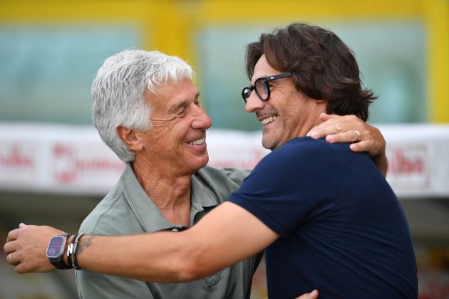 GUST 25: Atalanta head coach Gian Piero Gasperini and Torino head coach Paolo Vanoli during the Serie A match between Torino and Atalanta at Stadio Olimpico di Torino on August 25, 2024 in Turin, Italy. (Photo by Valerio Pennicino/Getty Images)