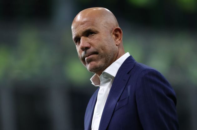 MILAN, ITALY - OCTOBER 01: Luigi Di Biagio of DAZN looks on during the Serie A match between FC Internazionale and AS Roma at Stadio Giuseppe Meazza on October 01, 2022 in Milan, Italy. (Photo by Marco Luzzani/Getty Images)