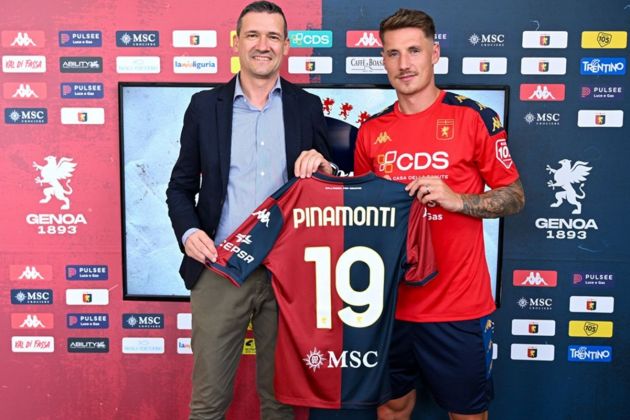 Andrea Pinamonti completes move from Sassuolo to Genoa on loan with option to buy (August 16, 2024)