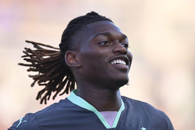 PARMA, ITALY - AUGUST 24: Rafael Leao of AC Milan looks on prior to the Serie A match between Parma and AC Milan at Stadio Ennio Tardini on August 24, 2024 in Parma, Italy. (Photo by Alessandro Sabattini/Getty Images)