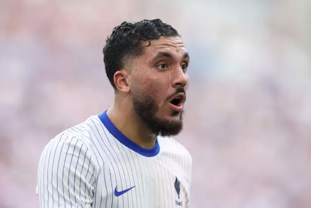 MARSEILLE, FRANCE - JULY 30: Rayan Cherki #18 of Team France during the Men's group A match between New Zealand and France during the Olympic Games Paris 2024 at Stade de Marseille on July 30, 2024 in Marseille, France. (Photo by Alex Livesey/Getty Images)