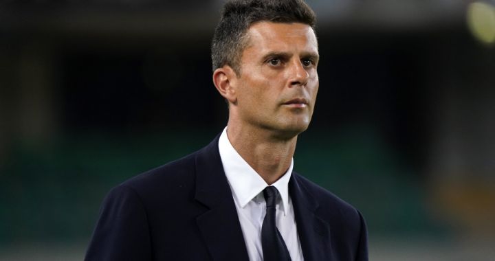 VERONA, ITALY - AUGUST 26: Head Coach of Juventus FC Thiago Motta looks on during the Serie match between Hellas Verona and Juventus at Stadio Marcantonio Bentegodi on August 26, 2024 in Verona, Italy. (Photo by Pier Marco Tacca/Getty Images)