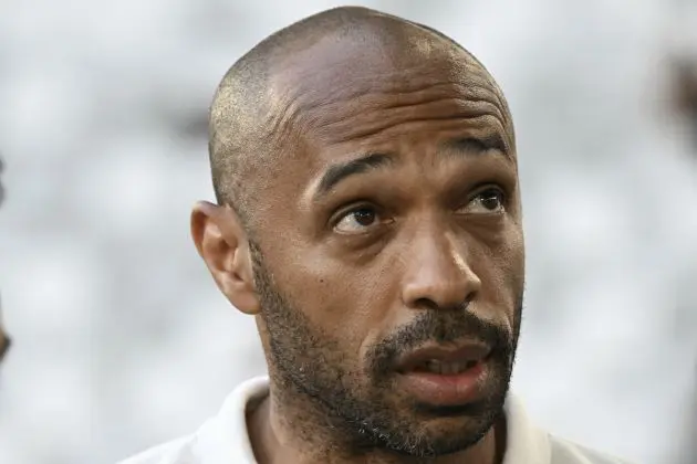 France's coach Thierry Henry is seen before the men's quarter-final football match between France and Argentina during the Paris 2024 Olympic Games at the Bordeaux Stadium in Bordeaux on August 2, 2024. (Photo by Philippe LOPEZ / AFP) (Photo by PHILIPPE LOPEZ/AFP via Getty Images)