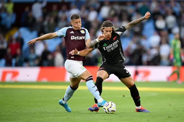 Riccardo Calafiori Aston Villa vs Arsenal (0-2) Premier League, August 24, 2024.