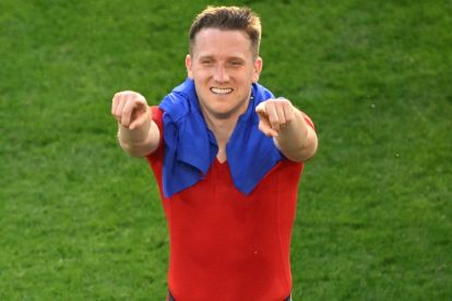 Poland's midfielder #10 Piotr Zielinski reacts after the UEFA Euro 2024 Group D football match between France and Poland at the BVB Stadion in Dortmund on June 25, 2024. (Photo by INA FASSBENDER / AFP) (Photo by INA FASSBENDER/AFP via Getty Images)