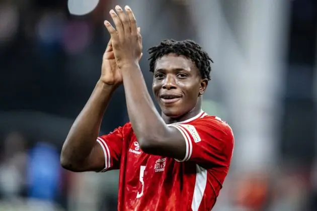 Denmark's Patrick Dorgu after the UEFA Nations League match between Denmark and Switzerland at Parken in Copenhagen, Denmark, 05 September 2024. EPA-EFE/Mads Claus Rasmussen DENMARK OUT