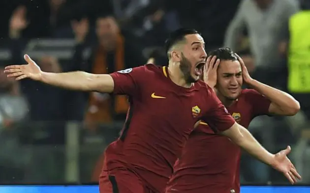 Kostas Manolas Roma vs Barcelona Champions League goal celebration