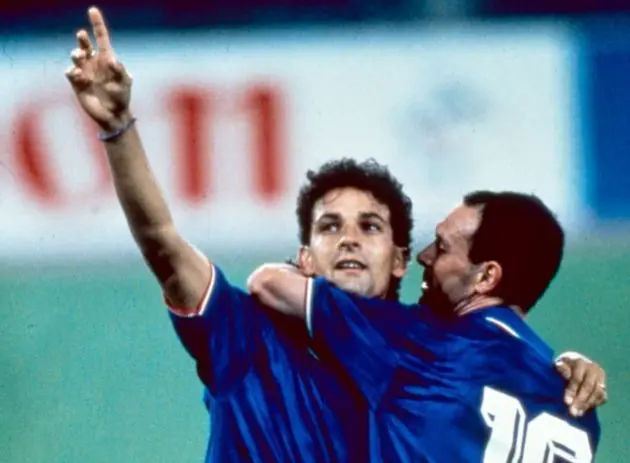 Roberto Baggio and Salvatore Schillaci