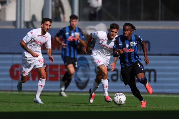 BERGAMO, ITALY - SEPTEMBER 15: Ademola Lookman of Atalanta BC in action during the Serie A match between Atalanta and Fiorentina at Gewiss Stadium on September 15, 2024 in Bergamo, Italy. (Photo by Francesco Scaccianoce/Getty Images)