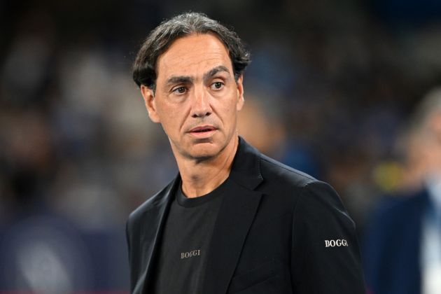 NAPLES, ITALY - SEPTEMBER 29: Alessandro Nesta Monza head coach looks on before the Serie A match between Napoli and Monza at Stadio Diego Armando Maradona on September 29, 2024 in Naples, Italy. (Photo by Francesco Pecoraro/Getty Images)