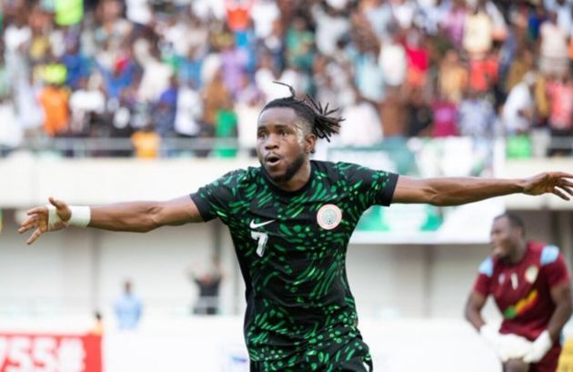 Ademola Lookman of Serie A side Atalanta celebrates scoring twice for Nigeria in 3-0 win over Benin.