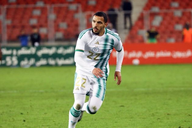 Milan midfielder Ismael Bennacer in action with Algeria