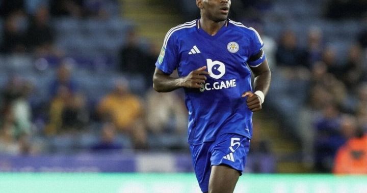 Italy international Caleb Okoli in Premier League action with Leicester City