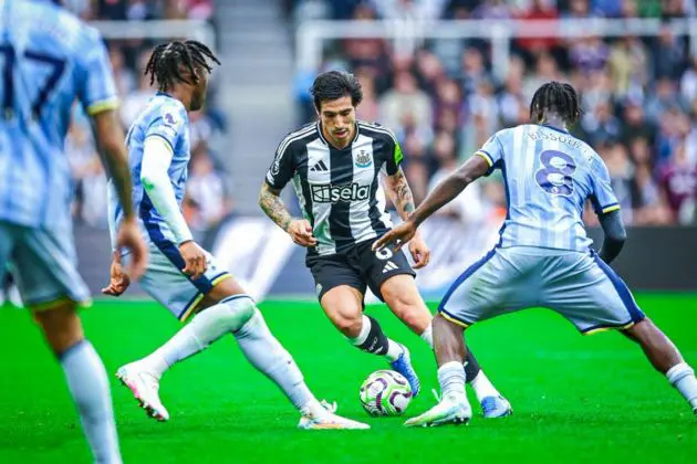 Italy international Sandro Tonali in Premier League action for Newcastle during a 2-1 win over Tottenham.