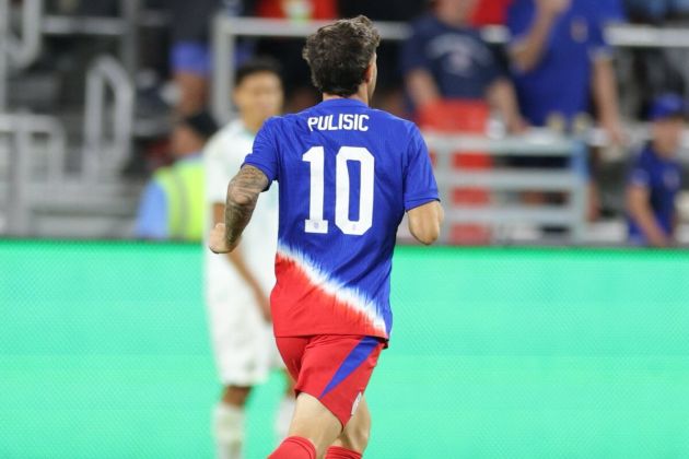 Milan forward Christian Pulisic in action with USA (USMNT) during 1-1 friendly draw with New Zealand.