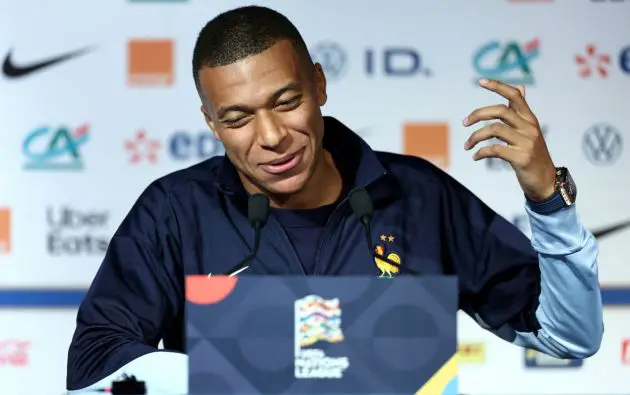 France's forward #10 Kylian Mbappe gives a press conference at the Parc des Princes stadium in Paris, on September 5, 2024 on the eve of he UEFA Nations League football match between France and Italy. (Photo by FRANCK FIFE / AFP) (Photo by FRANCK FIFE/AFP via Getty Images)