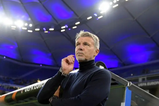 HAMBURG, GERMANY - SEPTEMBER 25: SS Lazio head coach Marco Baroni during the UEFA Europa League 2024/25 League Phase MD1 match between FC Dynamo Kyiv and S.S. Lazio at Volksparkstadion on September 25, 2024 in Hamburg, Germany. (Photo by Marco Rosi - SS Lazio/Getty Images)