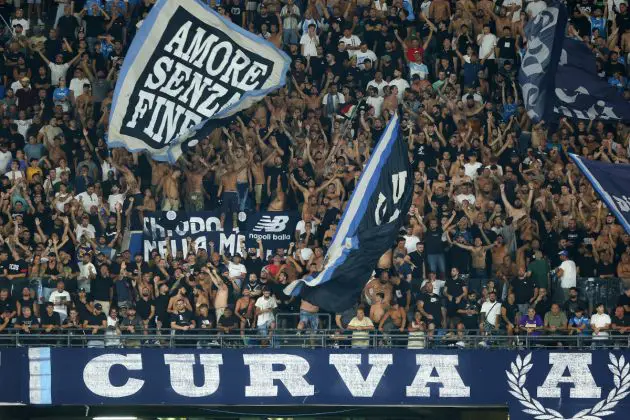 NAPLES, ITALY - AUGUST 25: SSC Napoli supporters during the Serie match between Napoli and Bologna at Stadio Diego Armando Maradona on August 25, 2024 in Naples, Italy. (Photo by Francesco Pecoraro/Getty Images)