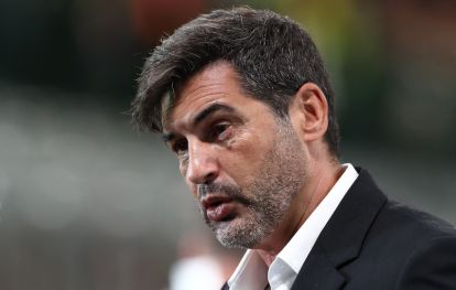 MILAN, ITALY - SEPTEMBER 14: AC Milan coach Paulo Fonseca looks on during the Serie A match between AC Milan and Venezia at Stadio Giuseppe Meazza on September 14, 2024 in Milan, Italy. (Photo by Marco Luzzani/Getty Images)