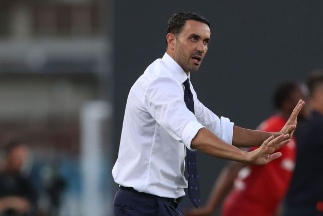 EMPOLI, ITALY - SEPTEMBER 29: Head coach Raffaele Palladino manager of ACF Fiorentina gestures during the Serie A match between Empoli and Fiorentina at Stadio Carlo Castellani on September 29, 2024 in Empoli, Italy. (Photo by Gabriele Maltinti/Getty Images)