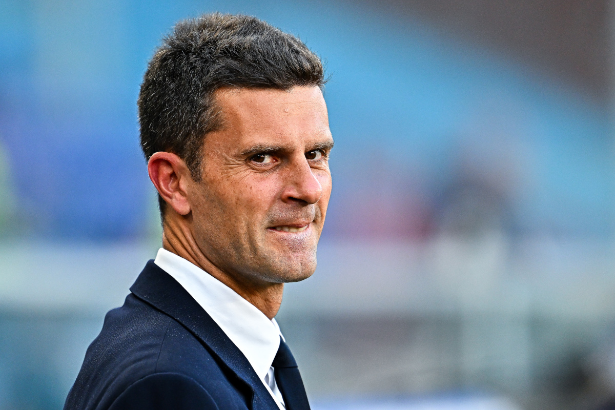 GENOA, ITALY - SEPTEMBER 28: Head coach Thiago Motta of Juventus looks on prior to kick-off of the Serie A match between Genoa and Juventus at Stadio Luigi Ferraris on September 28, 2024 in Genoa, Italy. (Photo by Simone Arveda/Getty Images)