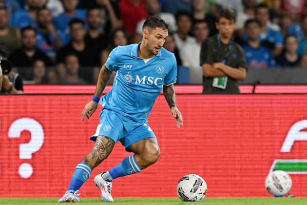 NAPLES, ITALY - AUGUST 31: Matteo Politano of SSC Napoli during the Serie A match between Napoli and Parma at Stadio Diego Armando Maradona 31, 2024 in Napoli, Italy. (Photo by Francesco Pecoraro/Getty Images)