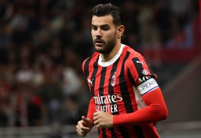 AC Milan's Theo Hernandez in action during the Italian Serie A soccer match between AC Milan and Venezia FC, in Milan, northern Italy, 14 September 2024. EPA-EFE/ROBERTO BREGANI